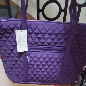 Vera Bradley Purple Quilted Tote Bag